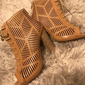 Brown chunky heels